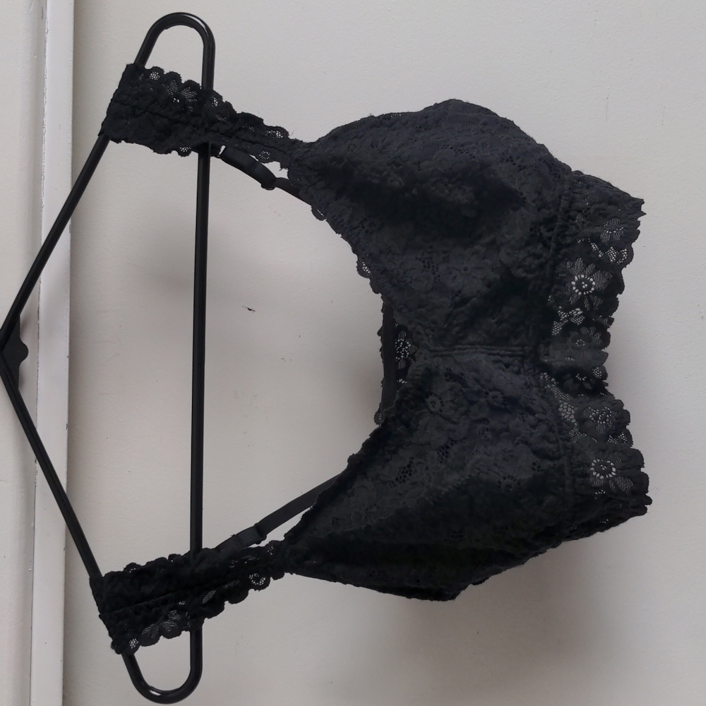 Aerie Black Lace Bralette Size M(DD)